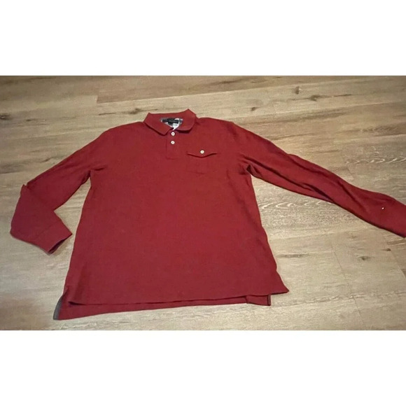 Tommy Hilfiger Other - Tommy Hilfiger Men's Long Sleeve Collard Neck Red Shirt Size XL/TG Slim Fit